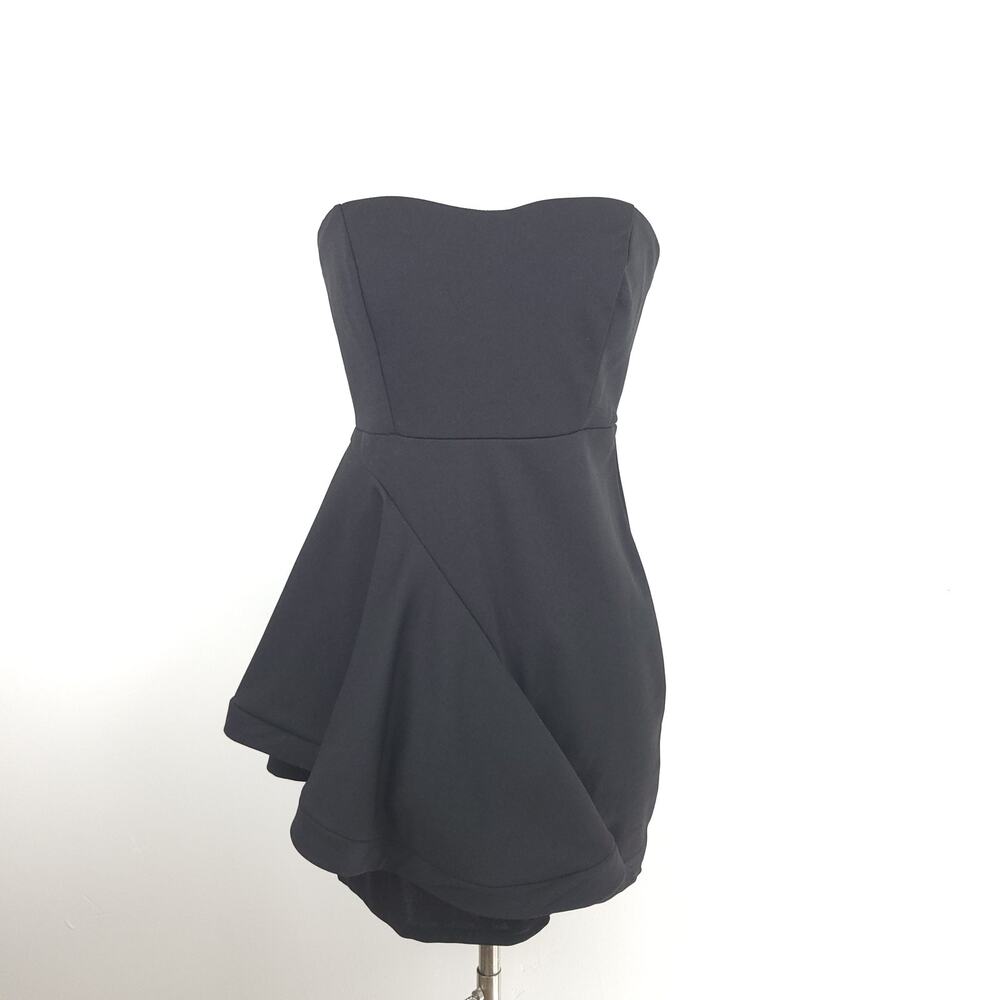 IVIN IVIN Black Strapless Swish Mini Sheath Dress Small LBD Sexy Form Fitting